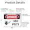 Signmission 480 Volts Danger Sign, Aluminum, 10in W x 7in L, 2PK OS-2PACK-DS-A-710-L-1013 - alternate 3